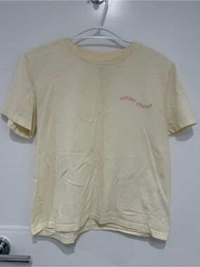 H&M Pale Yellow Crew Neck Tee